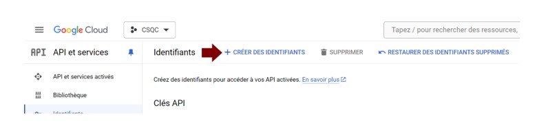 Créer des identifiants