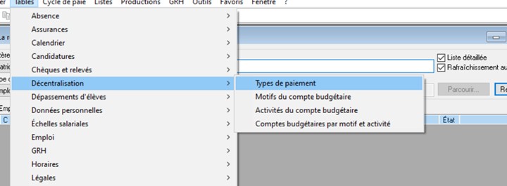 Type de paiement
