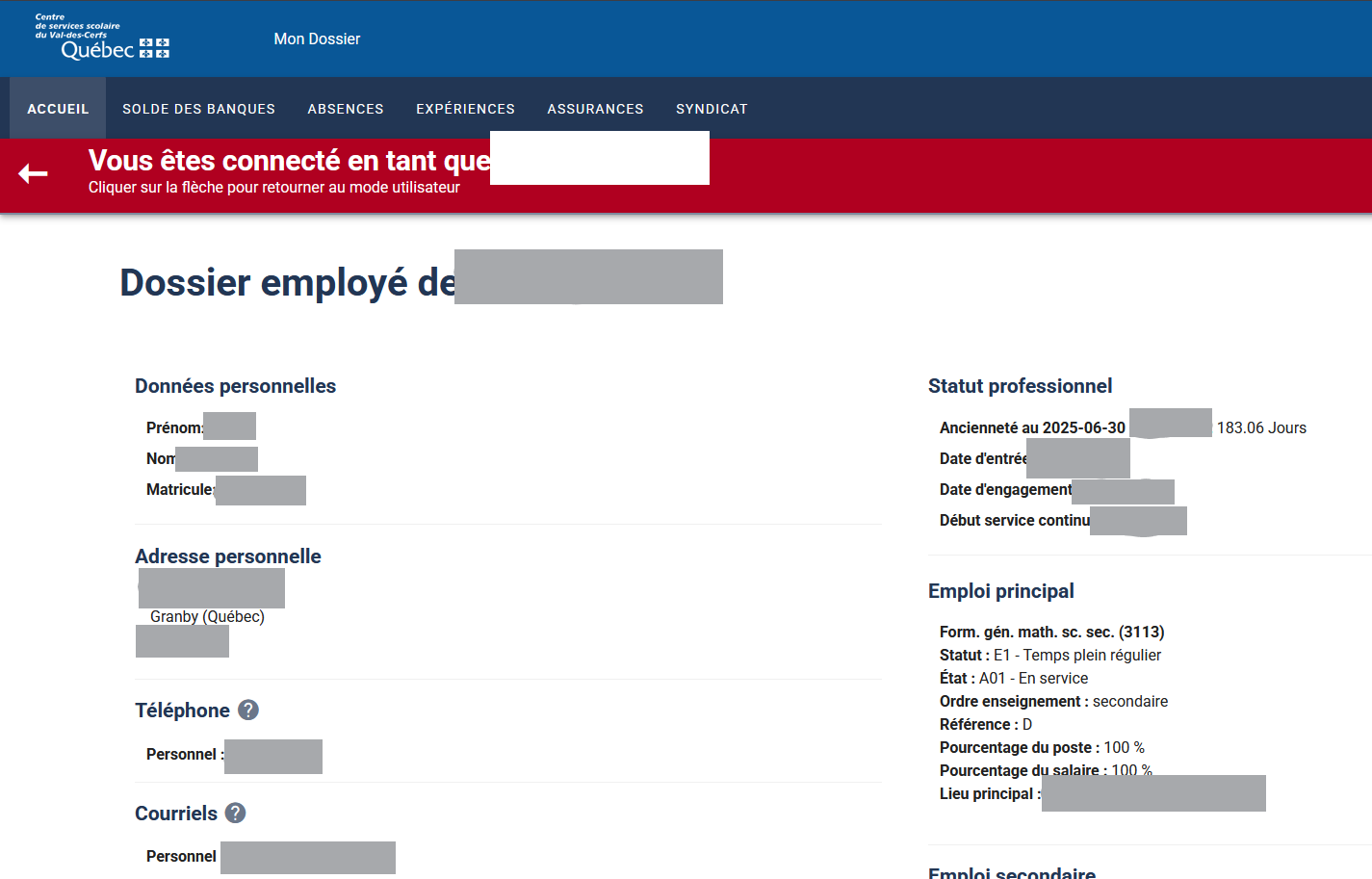 Accéder au dossier d’un autre employé