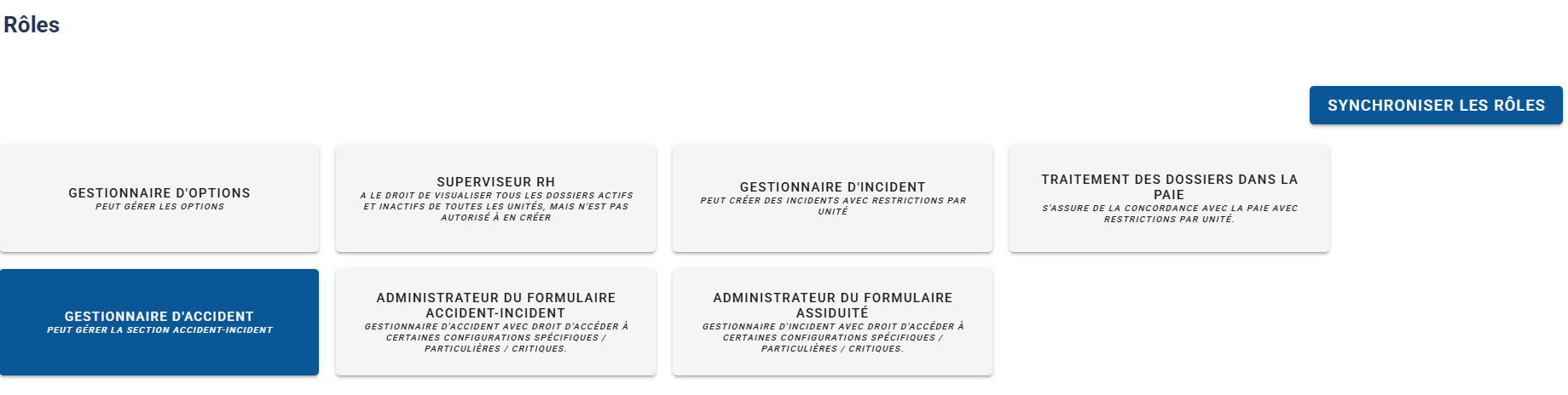 Attribution des rôles