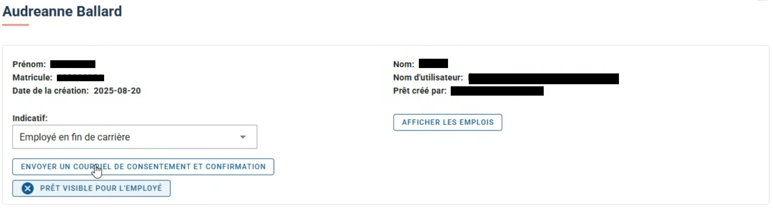Prêts employés - informations