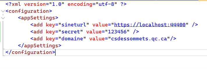 Fichier App.config